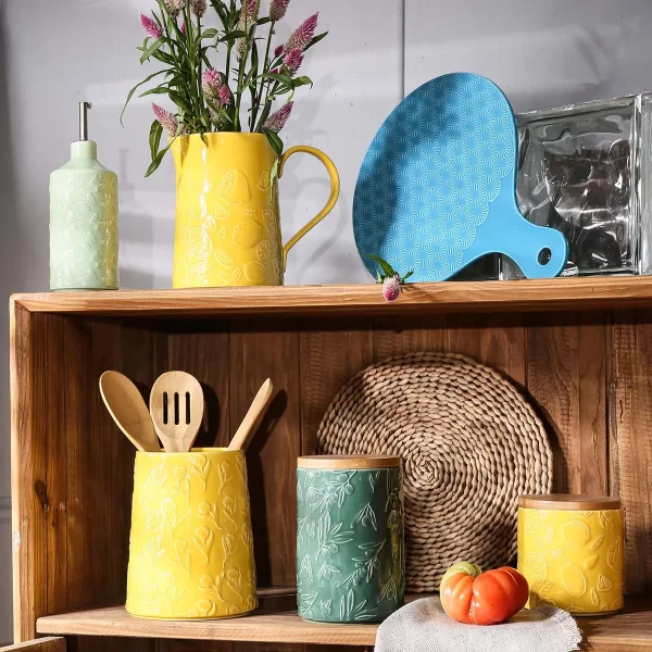 Ceramic Bulk Kitchen Utensils Holders, Casseroles, Jars, Oil Bottles Wholesale (4)