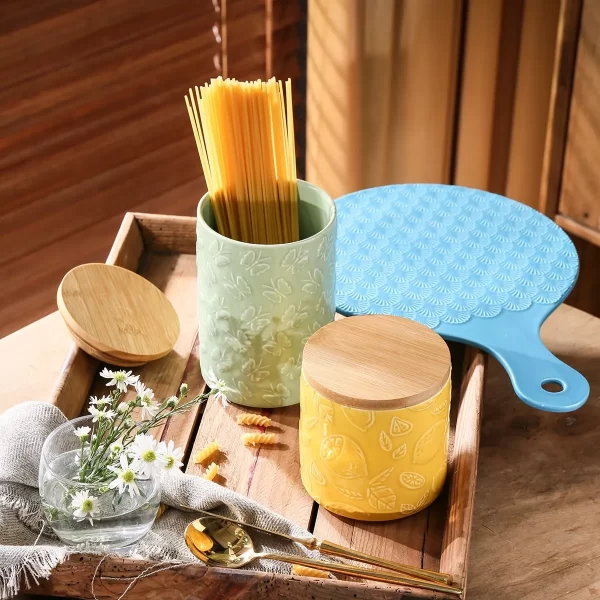 Ceramic Bulk Kitchen Utensils Holders, Casseroles, Jars, Oil Bottles Wholesale (6)