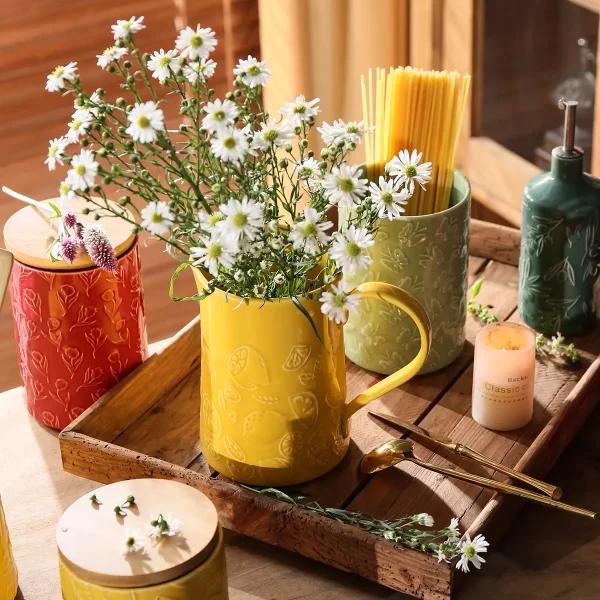 Ceramic Bulk Kitchen Utensils Holders, Casseroles, Jars, Oil Bottles Wholesale (9)