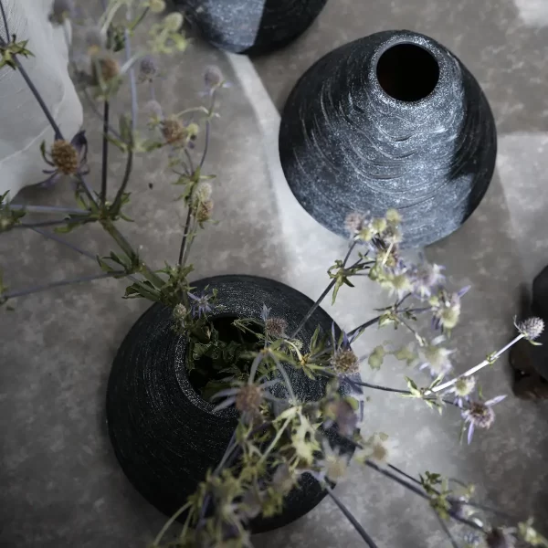 Decorative Bulk Ceramic Vases For Flowers With Embossed Texture-6
