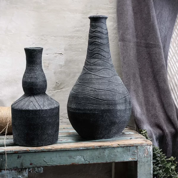 Decorative Bulk Ceramic Vases For Flowers With Embossed Texture-7