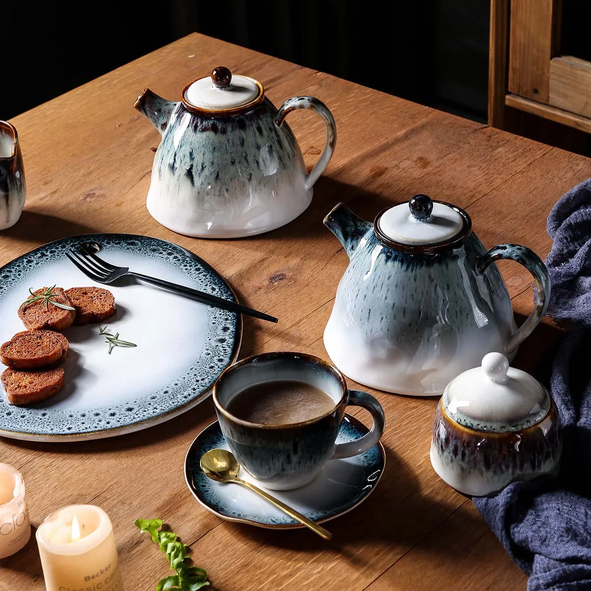 Galaxy Texture Wholesale Plates and Bowls, Bulk Tea Cups and Saucers (5)
