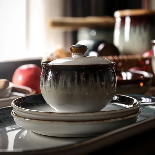 Kiln-Changed Crockery Wholesale, Plates and Bowls, Cups and Saucers Bulk (8)