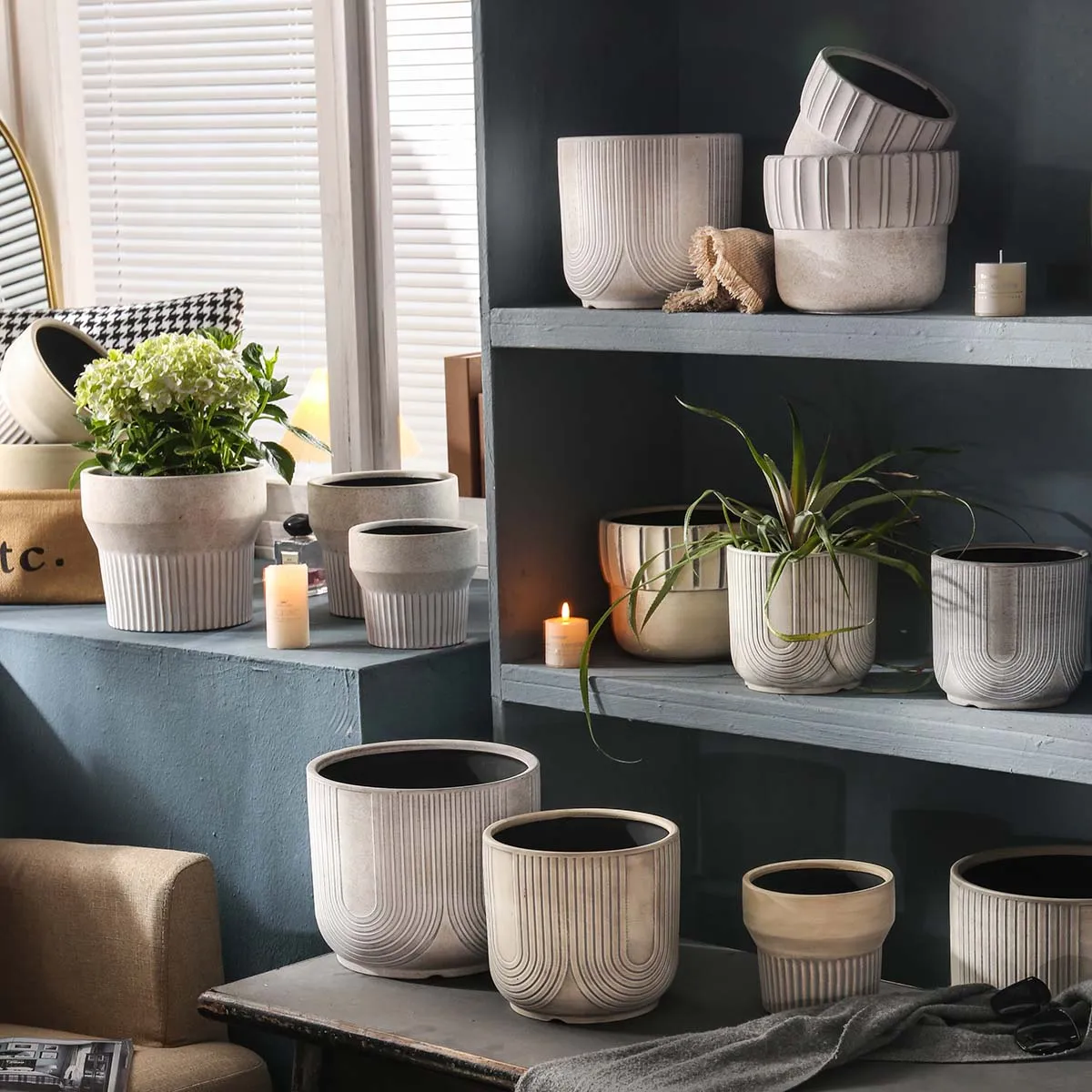 Premium Cement Garden Pots Wholesale, Bulk Flower Pots-1