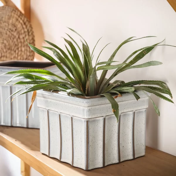 Premium Wholesale Plant Pots With Stripe Pattern Design-6