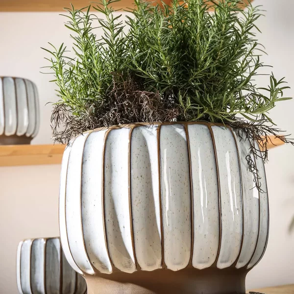 Premium Wholesale Plant Pots With Stripe Pattern Design-7