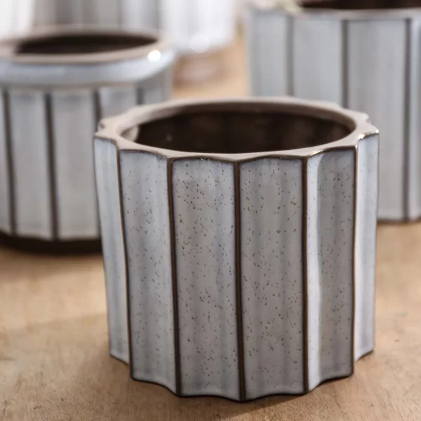 Premium Wholesale Plant Pots With Stripe Pattern Design-9