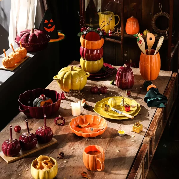 Wholesale Crockery, Pumpkin Bulk Ceramic Plates, Bowls, Cups, S&P Sets (1)