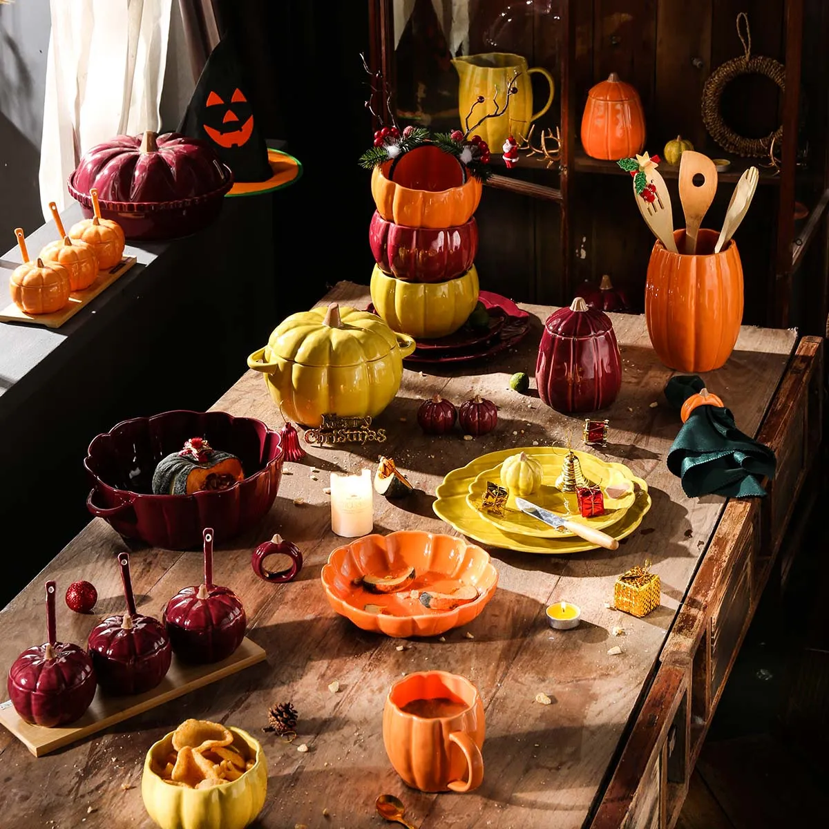 Wholesale Crockery, Pumpkin Bulk Ceramic Plates, Bowls, Cups, S&P Sets (1)