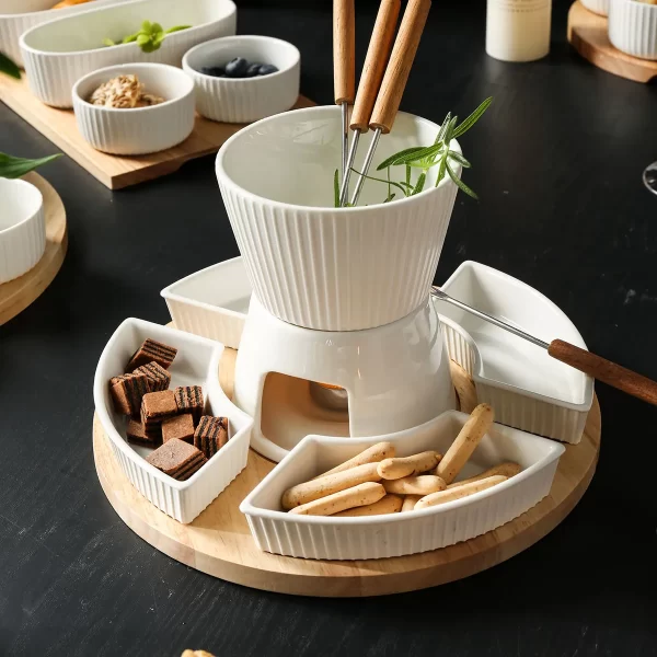 Wholesale Fondue Sets, Ceramic Tapas Serving Dishes Bulk (2)