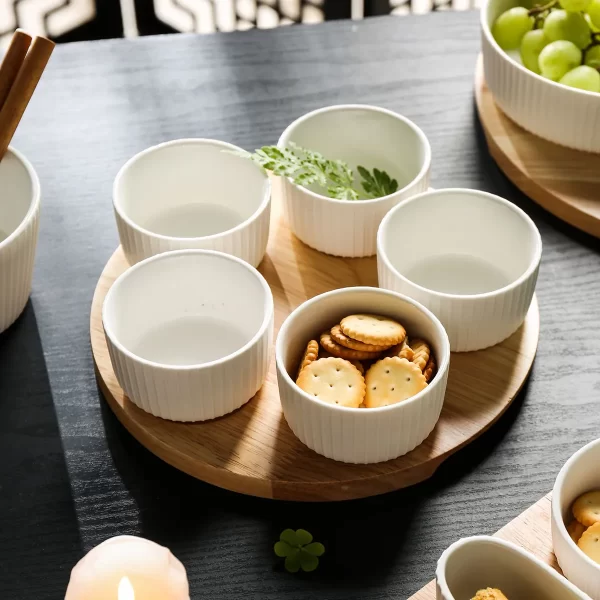 Wholesale Fondue Sets, Ceramic Tapas Serving Dishes Bulk (4)