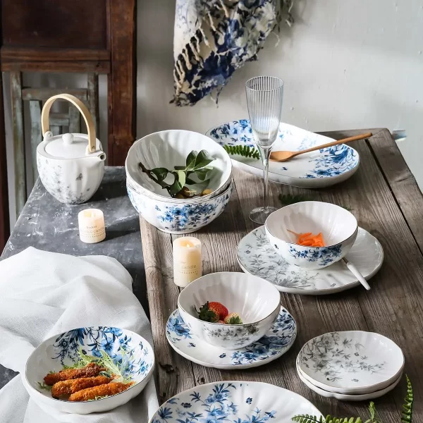 Floral Pattern Bulk Dinnerware Sets, Delicate Restaurant Tableware Wholesale (1)