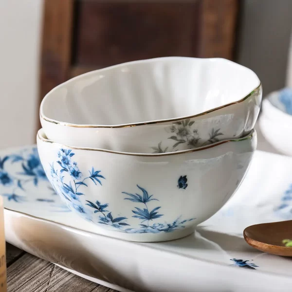 Floral Pattern Bulk Dinnerware Sets, Delicate Restaurant Tableware Wholesale (6)