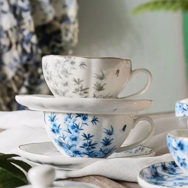 Floral Pattern Bulk Dinnerware Sets, Delicate Restaurant Tableware Wholesale (8)