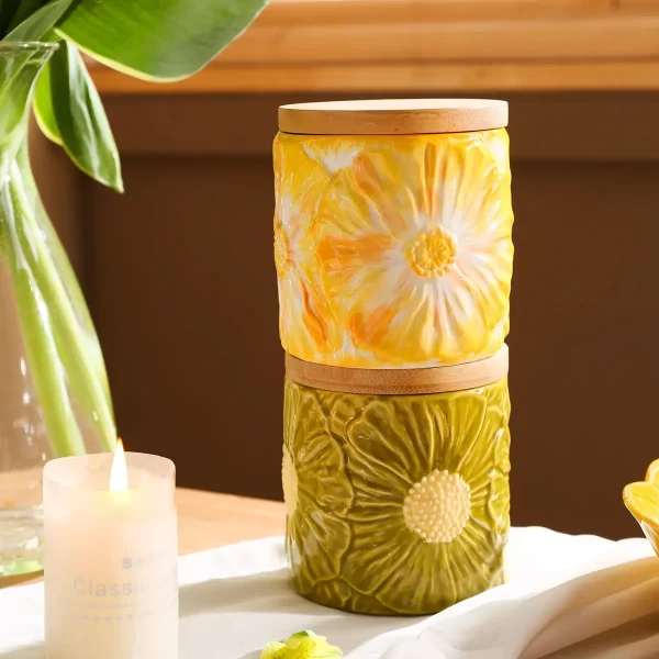 Floral Textured Ceramic Dinner Sets Wholesale, Plates Bowls Cups (7)