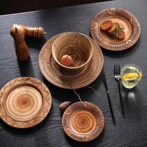 Hand Drawn Bulk Porcelain Plates Bowls Cups, Wholesale Crockery (3)