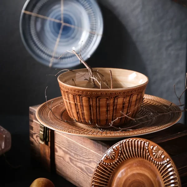 Hand Drawn Bulk Porcelain Plates Bowls Cups, Wholesale Crockery (5)