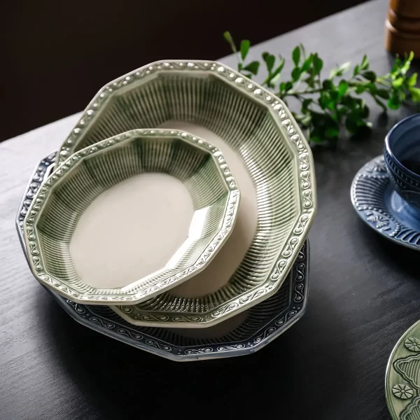 Hand Drawn Bulk Porcelain Plates Bowls Cups, Wholesale Crockery (6)