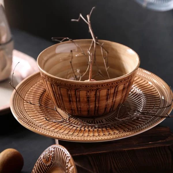 Hand Drawn Bulk Porcelain Plates Bowls Cups, Wholesale Crockery (8)