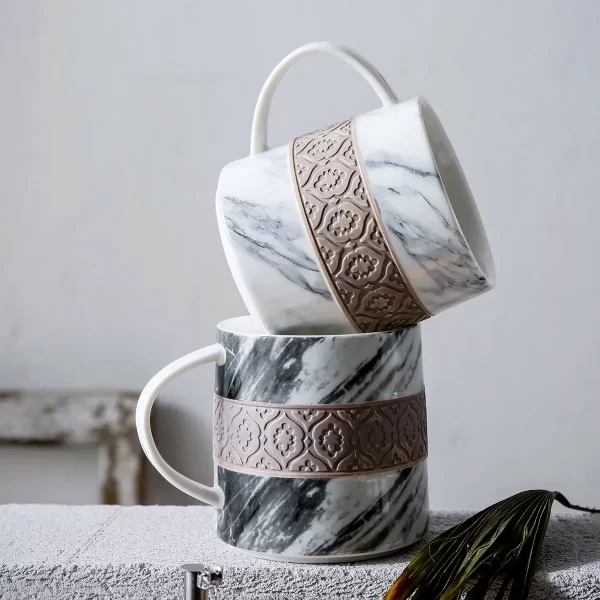 Marble Pattern Wholesale Ceramic Dinnerware, Bulk Teaware, Tapas Set (2)