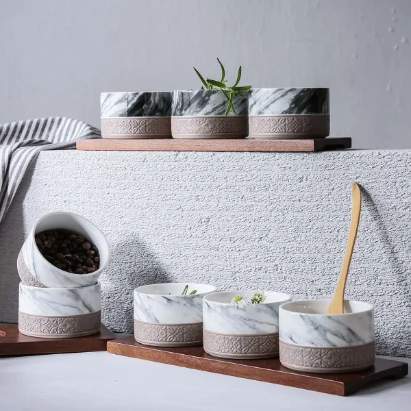 Marble Pattern Wholesale Ceramic Dinnerware, Bulk Teaware, Tapas Set (5)