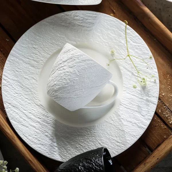 Matte Black & White Bulk Plates And Bowls, Teapots and Cups (7)