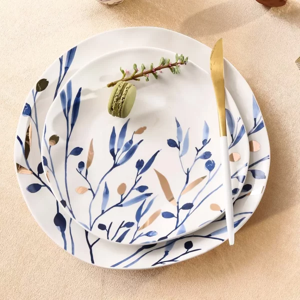 Plant Pattern Plate, Bowls, Tea Sets In Bulk, Cafe Crockery Wholesale (2)