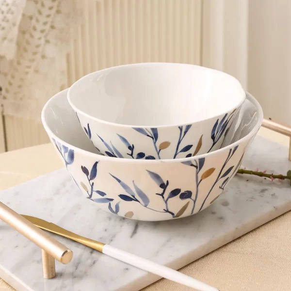 Plant Pattern Plate, Bowls, Tea Sets In Bulk, Cafe Crockery Wholesale (3)