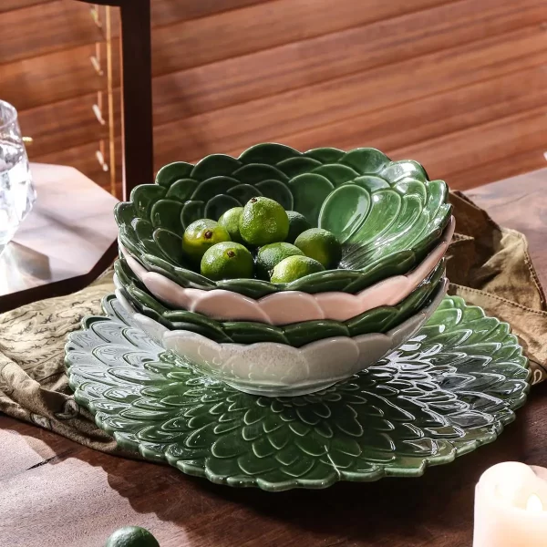 Restaurant Plates And Bowls Wholesale, Floral Shape Tableware Bulk (5)