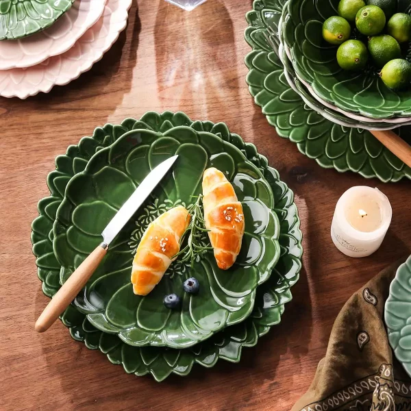Restaurant Plates And Bowls Wholesale, Floral Shape Tableware Bulk (8)