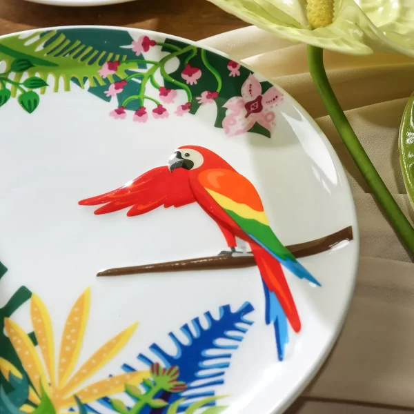 Tropical Bird Restaurant Crockery Wholesale, Bulk Dishware, Bowls, Plates, Cups (6)