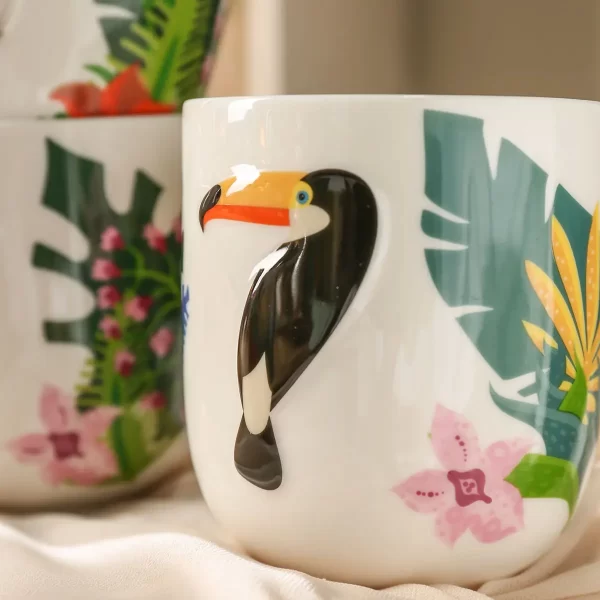 Tropical Bird Restaurant Crockery Wholesale, Bulk Dishware, Bowls, Plates, Cups (9)