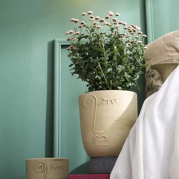 Wholesale Flower Pots And Planters, Cement Yellow Bulk Garden Pots-13