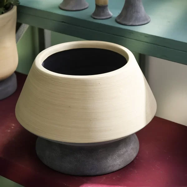 Wholesale Flower Pots And Planters, Cement Yellow Bulk Garden Pots-96