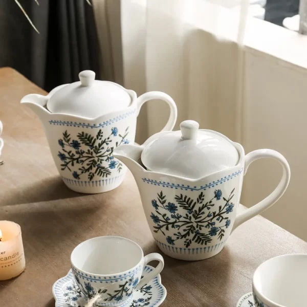 Coffee Shop Crockery Wholesale, Floral Pattern Tea Cup and Saucer Bulk-4