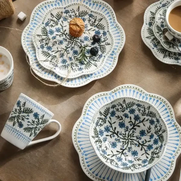 Coffee Shop Crockery Wholesale, Floral Pattern Tea Cup and Saucer Bulk-6