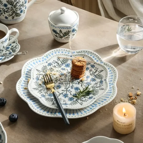 Coffee Shop Crockery Wholesale, Floral Pattern Tea Cup and Saucer Bulk-9