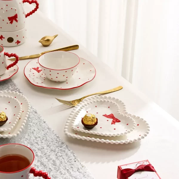 Heart Shape Dinnerware Plates Wholesale, Bulk Plates, Bowls, Cups-1