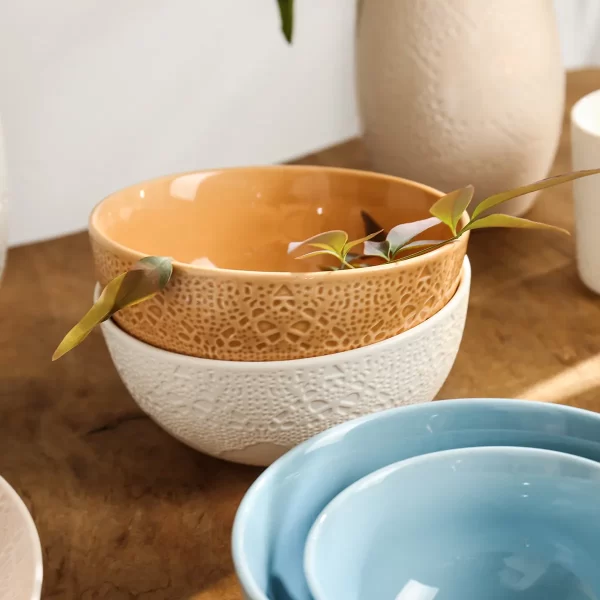 Lace Texture Bulk Wedding Dinnerware, Wholesale Catering Crockery-3