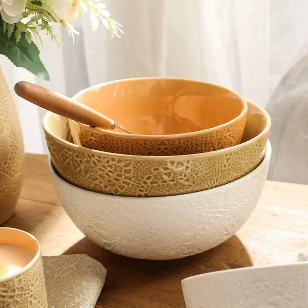 Lace Texture Bulk Wedding Dinnerware, Wholesale Catering Crockery-5