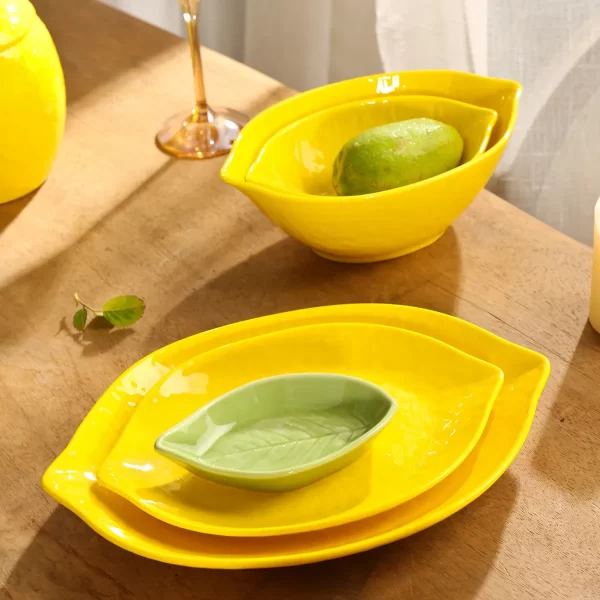 Lemon Shape Bulk China Dinnerware, Wholesale Plates and Bowls-3