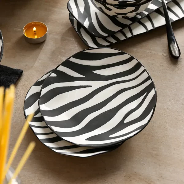 Raw Wild Wholesale Dinner Set, Porcelain Dinner Plates, Bowls, Cups Bulk-8