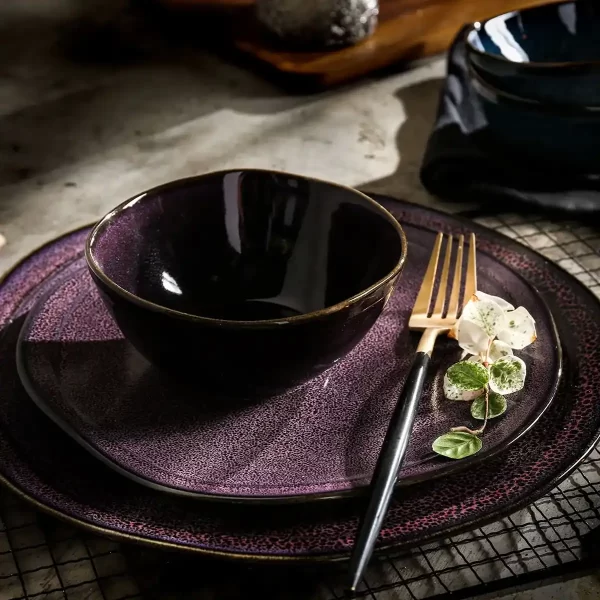 Reaction Glaze Dip Bowls Wholesale, Mini Dessert Plates Bulk-7