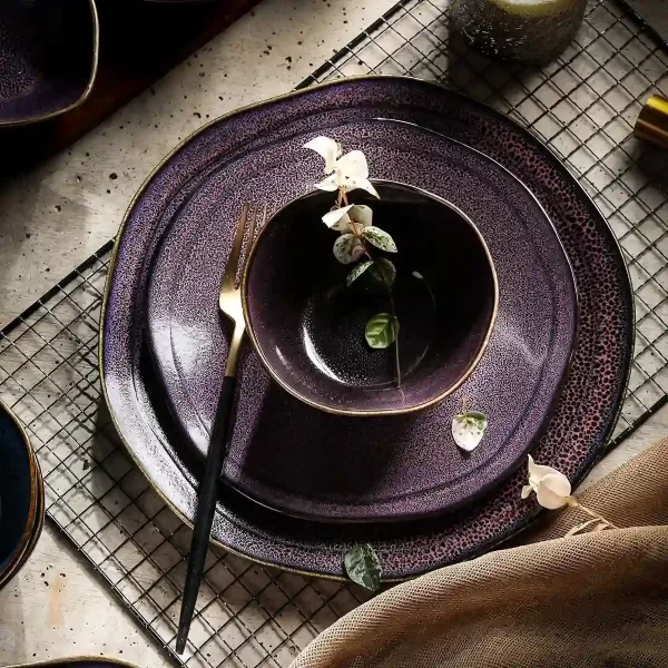 Reaction Glaze Dip Bowls Wholesale, Mini Dessert Plates Bulk-8