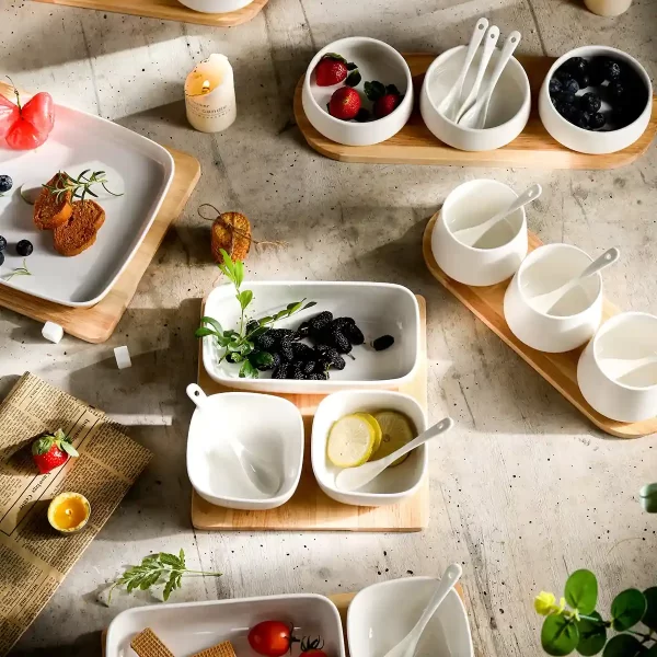 White Ceramic Appetizer Plates Bulk, Wholesale Dessert Plates-1