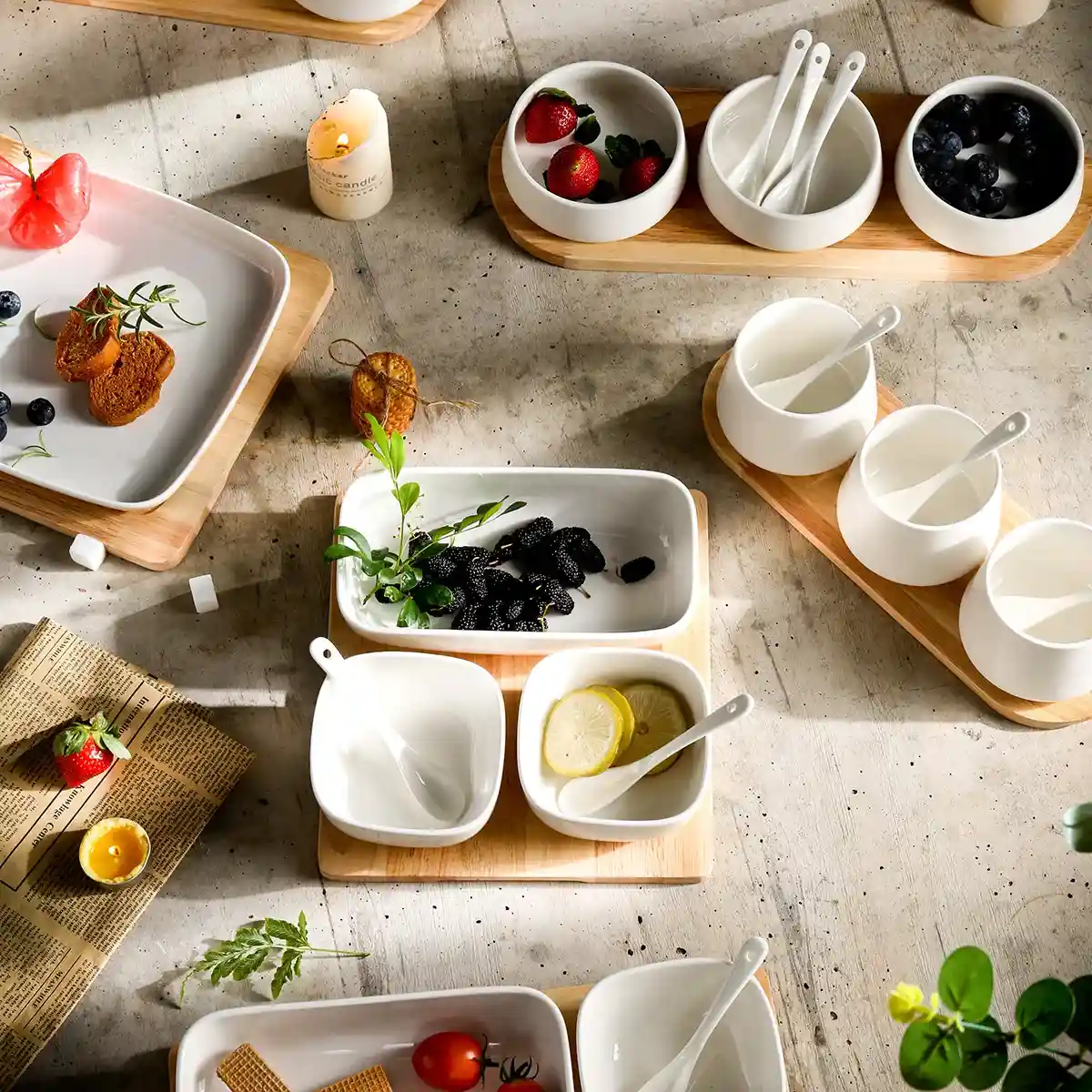 White Ceramic Appetizer Plates Bulk, Wholesale Dessert Plates-1