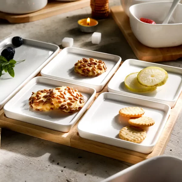 White Ceramic Appetizer Plates Bulk, Wholesale Dessert Plates-3