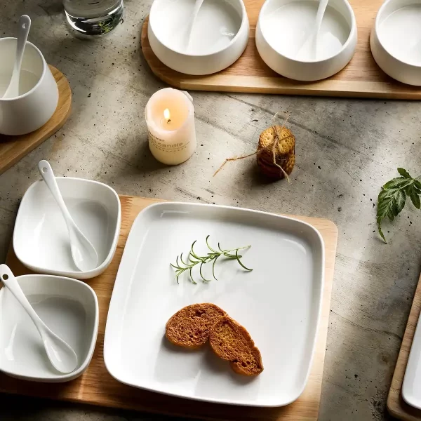 White Ceramic Appetizer Plates Bulk, Wholesale Dessert Plates-4