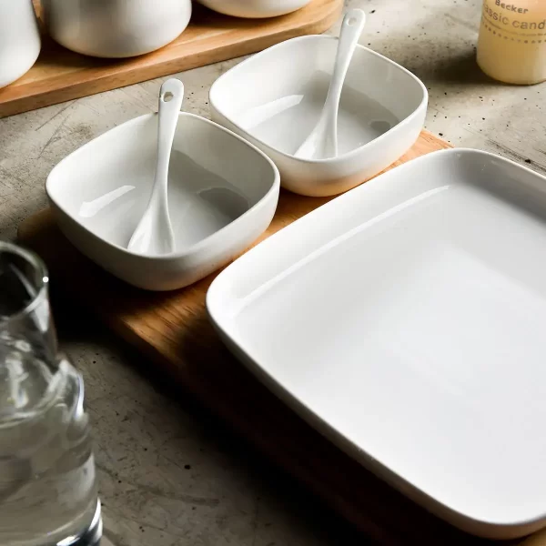 White Ceramic Appetizer Plates Bulk, Wholesale Dessert Plates-5