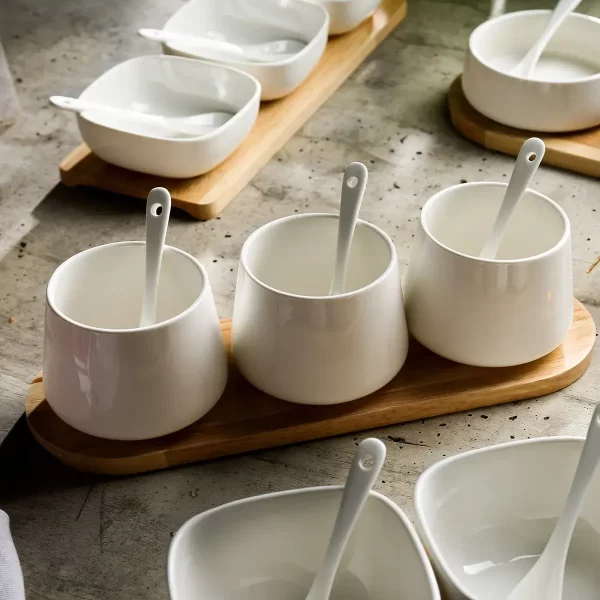 White Ceramic Appetizer Plates Bulk, Wholesale Dessert Plates-6